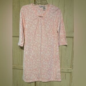 Adonna Pink & White 3/4-Sleeve Nightgown SMALL - NEW
